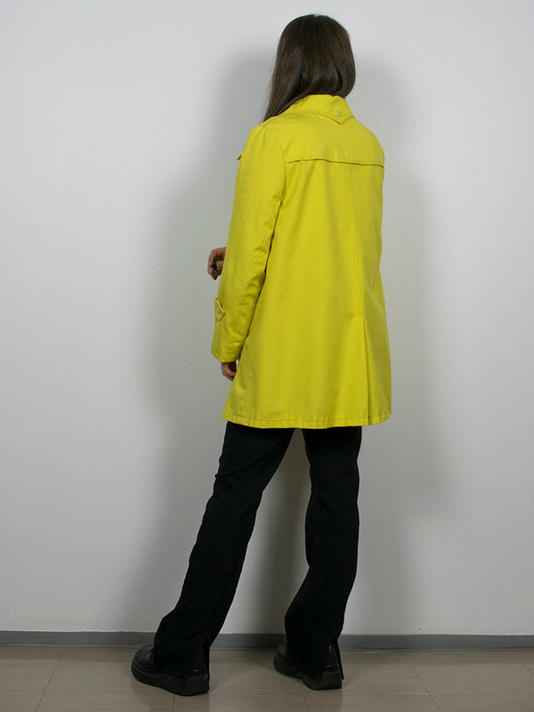 Keltainen kotimainen a-linjainen vintage-takki, XS