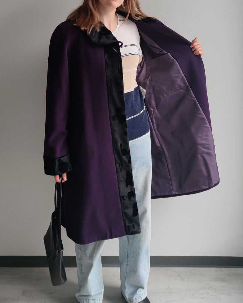 Violetti villakangastakki, L