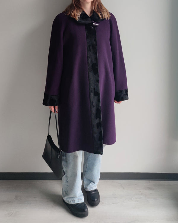 Violetti villakangastakki, L