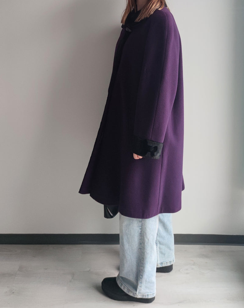 Violetti villakangastakki, L