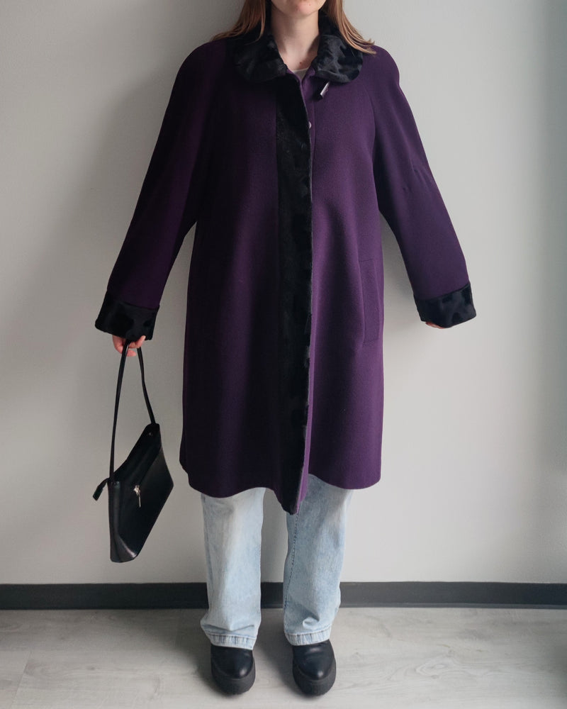 Violetti villakangastakki, L