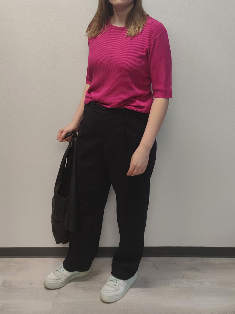 Pinkki silkkipaita, L