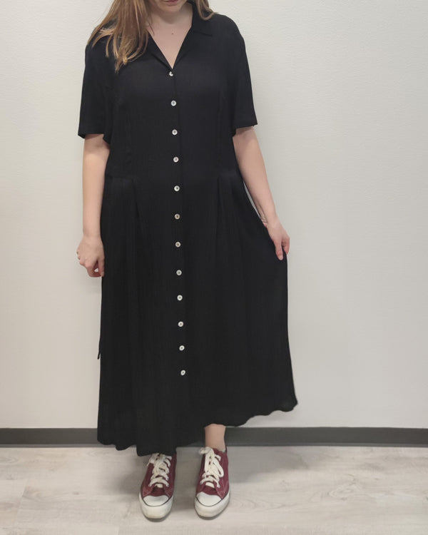 Musta vintage-maksimekko, L-XL