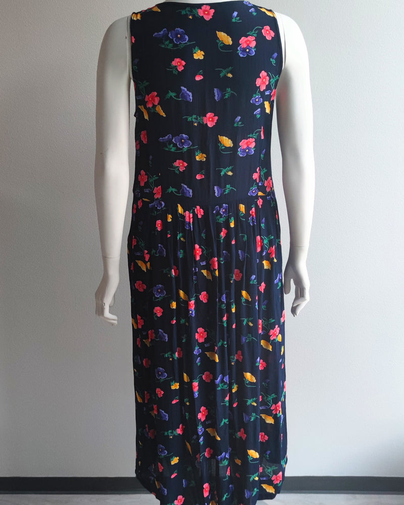 Kukallinen vintage-maksimekko, L-XL