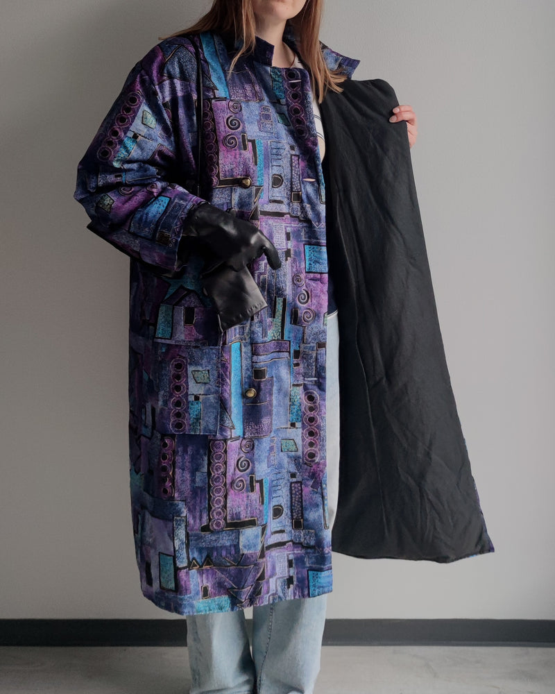 Kuviollinen vintage-takki, M-L