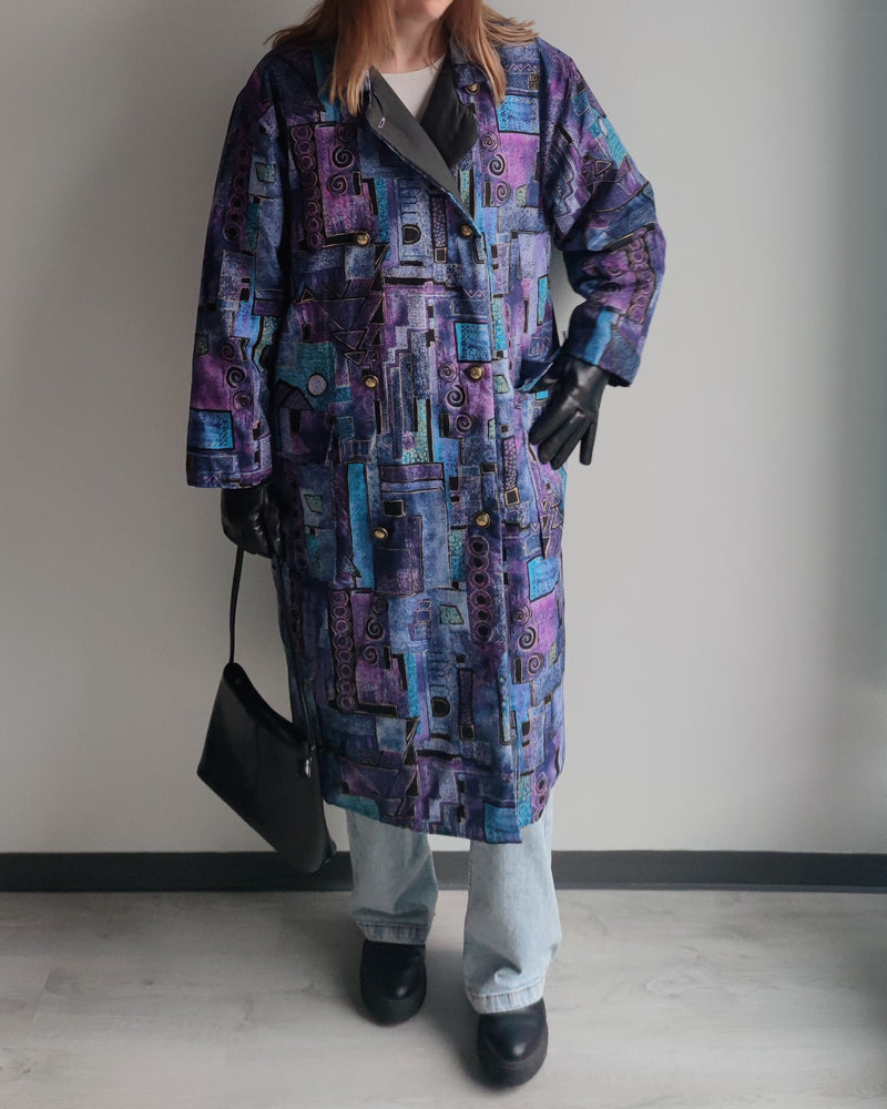 Kuviollinen vintage-takki, M-L