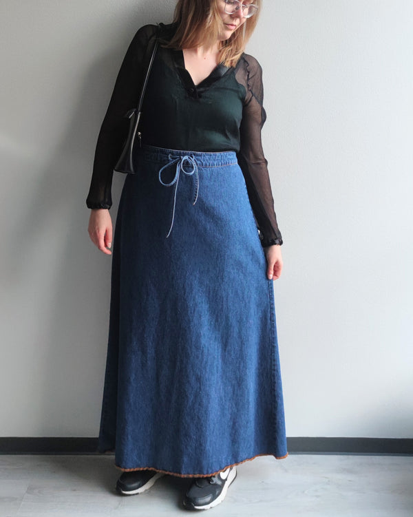 Maksipituinen farkkuhame, L-XL