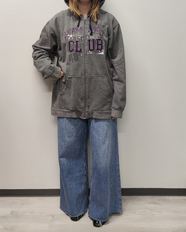 Harmaa Y2K-huppari, XXL