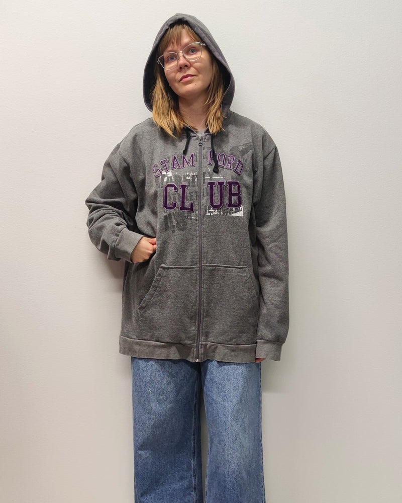 Harmaa Y2K-huppari, XXL