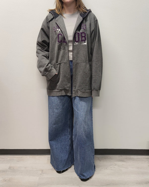 Harmaa Y2K-huppari, XXL