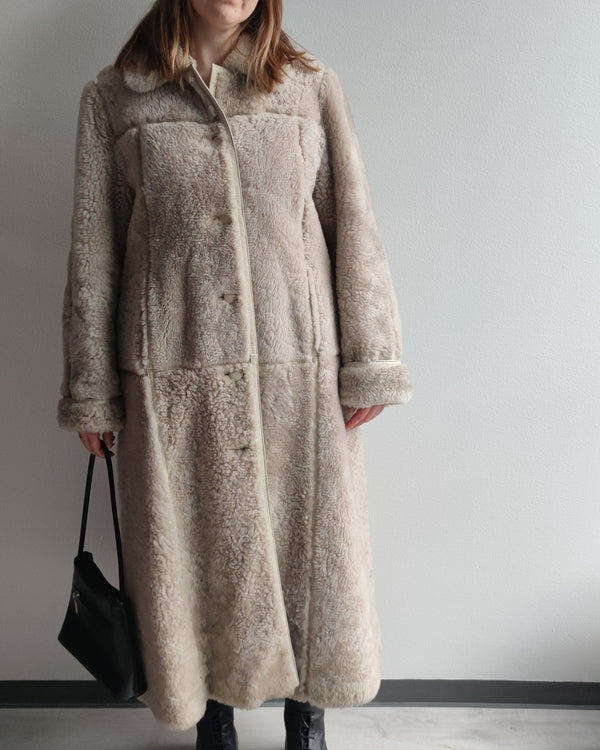 Vaalea vintage-talvitakki, S-M