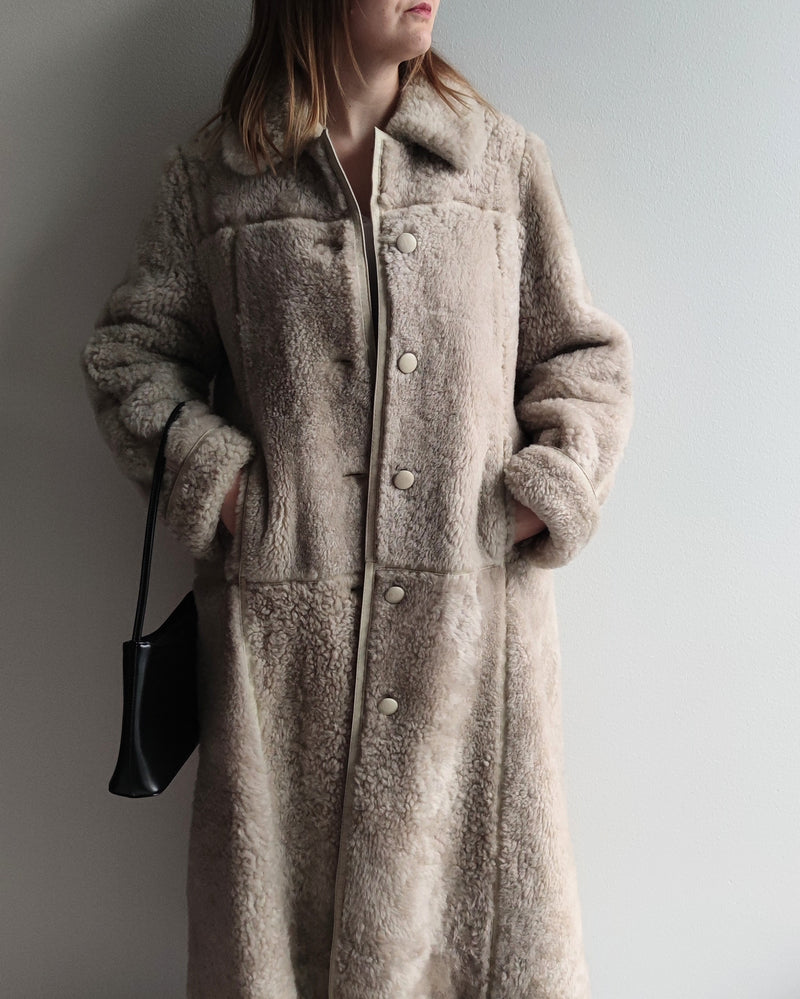 Vaalea vintage-talvitakki, S-M