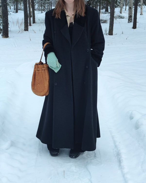 Tummanharmaa villakangastakki, S-M