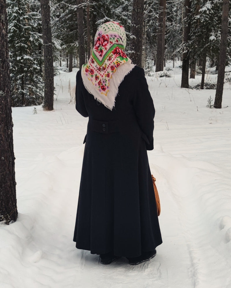 Tummanharmaa villakangastakki, S-M