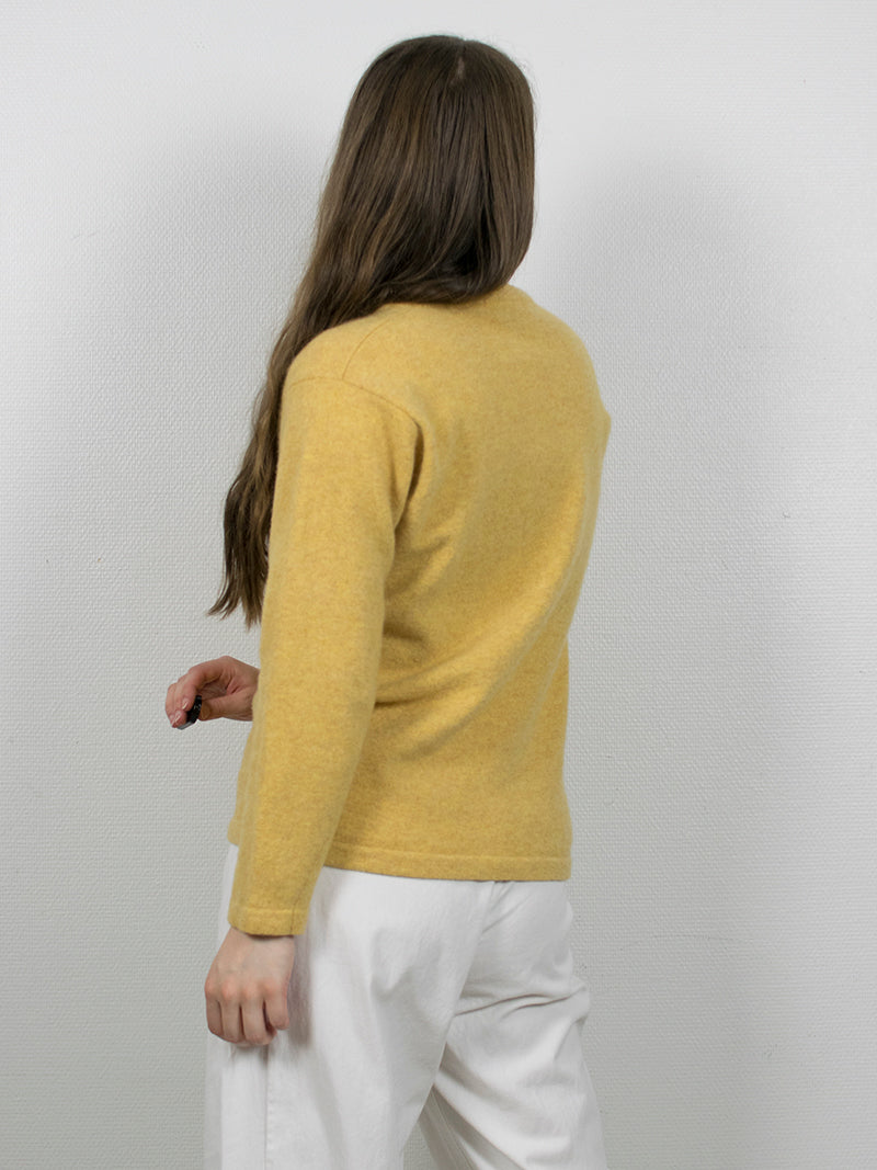 Keltainen vintage-villapaita, M