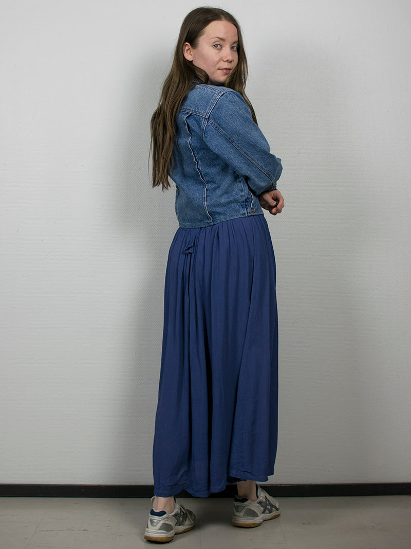 Sininen lyhyt vintage-farkkutakki, XS