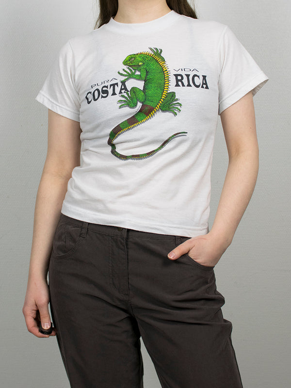 Valkoinen t-paita "Costa Rica", XS-S