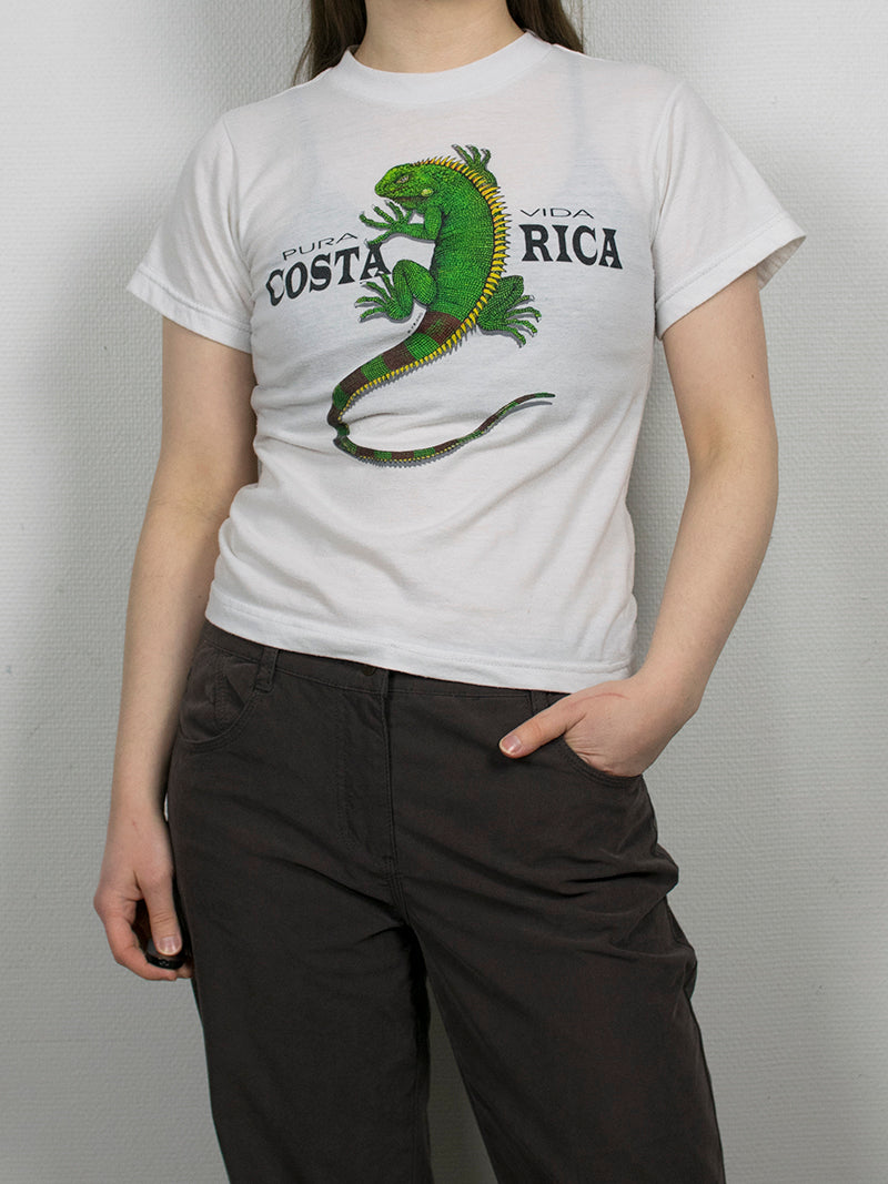 Valkoinen t-paita "Costa Rica", XS-S