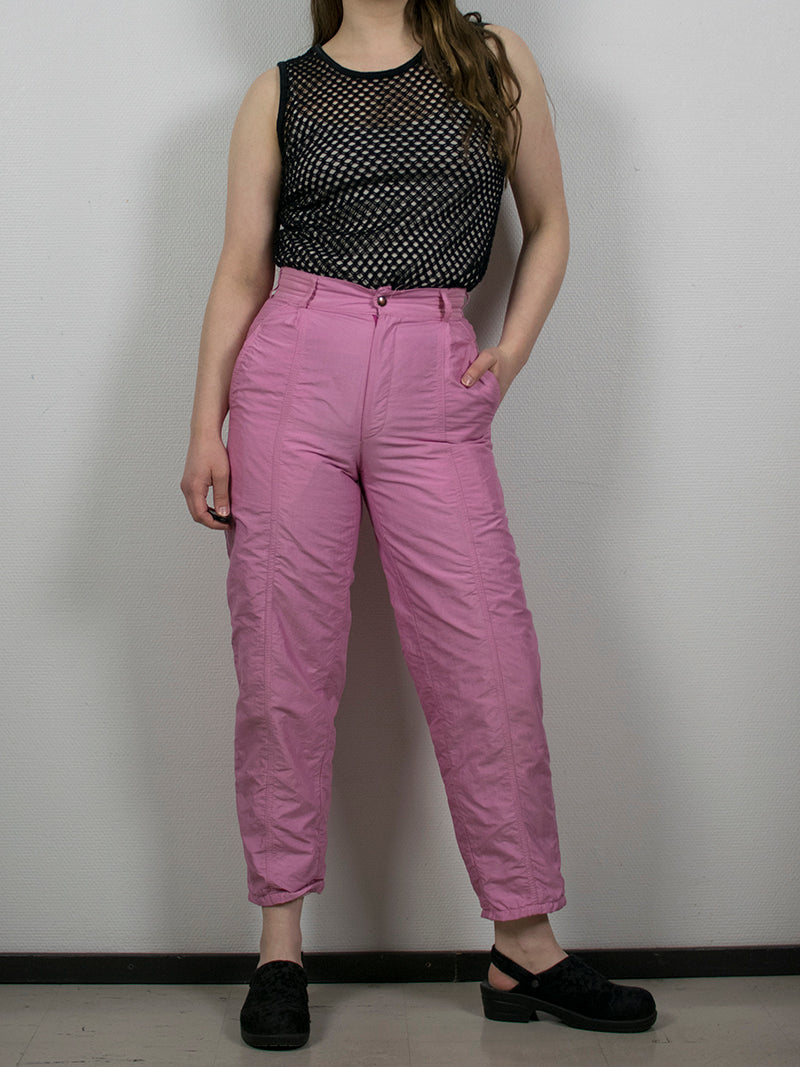 Vaaleanpunaiset kotimaiset vintage-housut, XS