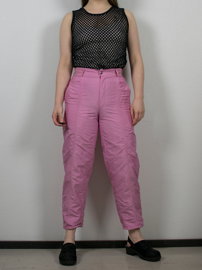 Vaaleanpunaiset kotimaiset vintage-housut, XS