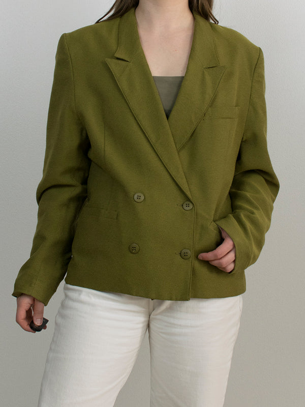 Oliivinvihreä vintage-bleiseri, M/L