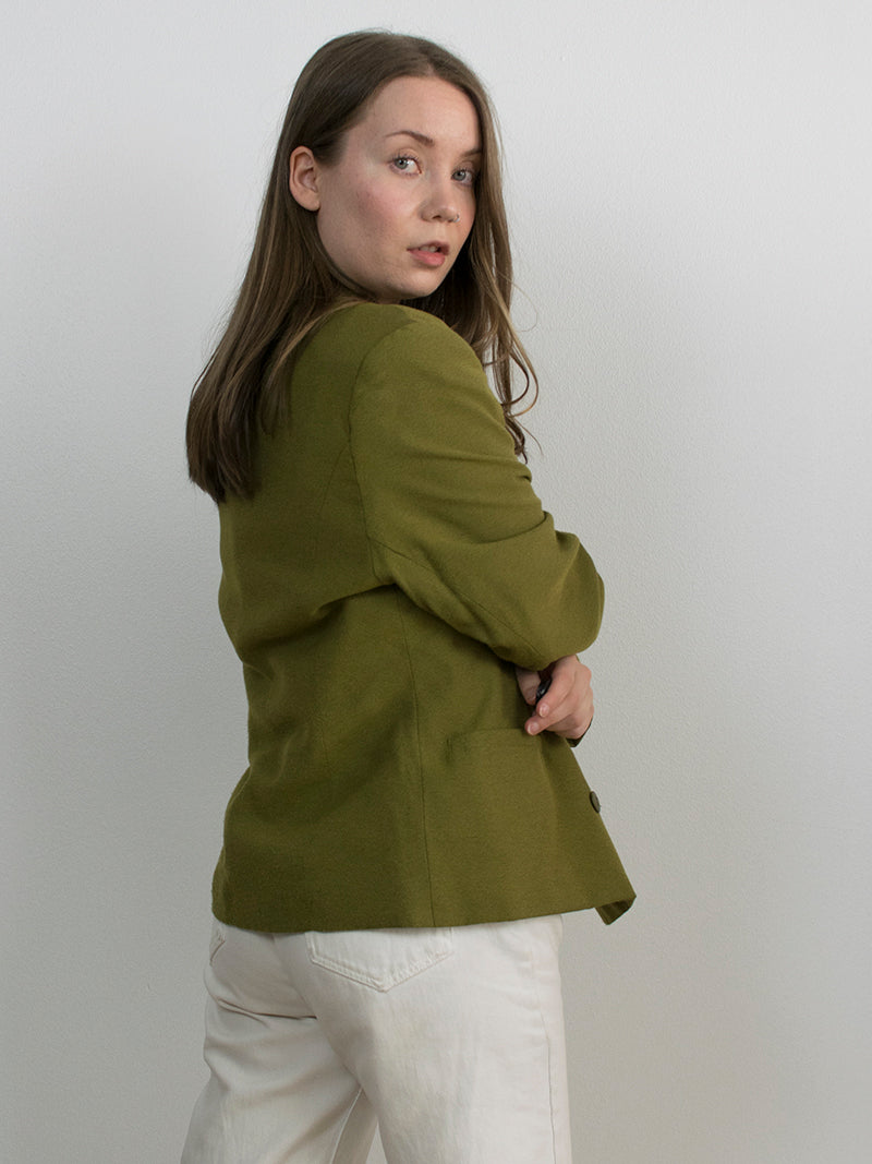 Oliivinvihreä vintage-bleiseri, M/L