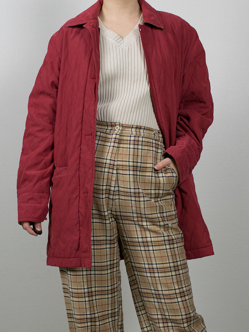 Punainen vintage-tikkitakki, S-M